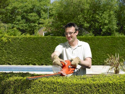 Black + Decker GT4550KIT Elektro-Heckenscheren-Kit, 50cm Messerlänge, T-Griff, 2-Hand Sicherheitsschaltung, GT4550KIT - 8