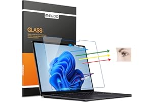 MEGOO Protector de pantalla de vidrio templado para el nuevo Microsoft Surface Laptop 5/ Laptop 4/3/2/1 13.5 pulgadas, luz anti-azul, fácil instalación, protector de pantalla táctil amigable