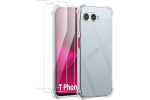 GIOPUEY Hülle für Telekom T Phone 3, [mit 2 Stück Glas Schutzfolie] Ultra Dünn TPU Case, Luftpolsterschutz, Stoßfest T Phone 3 Hülle - Transparenz