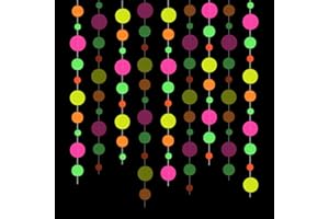 Silars Guirnalda de Papel de Neón, 4,4m Guirnaldas Papel Suministros de Fiesta Neon, Guirnalda Fluorescentes para Decoraciones de Bodas de Fiesta de Cumpleaños (Guirnalda de Lunares 2)
