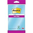 Post-it Super Sticky Large Notes, Blue, Lined, 1 Pad, 102 mm x 152 mm, 45 Sheets - Extra Sticky Notes for Walls, Monitors and Fridge