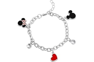 MICKEY MOUSE Minnie & Topolino Mickey und Minnie Donna Braccialetto Colore Argento