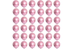 POPOYU Baby Pink Chrome Balloons,Mini Metallic Pink Balloons 5 inch,36 Pcs Thick Natural Latex Balloon Shiny Birthday PartyBalloons Tiny Balloon Decoras for Baby Showers,Engagement Wedding,Graduation Party