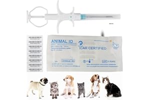Yanzeo 2.12x12mm 20 piezas Pet Microchip 134.2khz FDX-B/ISO11784/ISO11784 Animal Implant Chip Pet ID Microchip para perro Gato Oveja Vaca Cerdo Paloma Pescado Conejo