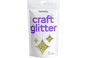 HEMWAY Glitter for Craft Sand Gold Resin Tumblers Cards Christmas Jewellery Candle Extra Chunky 100g / 3.5oz