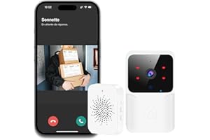 Winnes Campanello senza fili da Esterno con APP,Videocitofono Campanello con ricevitori a innesco Kit/Fotocamera/Copertura di 150 m,Visione Notturna Audio Bidirezionale per Casa,Ufficio,Hotel(Bianco)