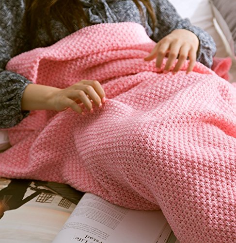 KiKi Monkey Multi-Größe handgemachte gestrickte Mermaid Schwanz-Decken-Sofa Schlafsäcke All Seasons für Erwachsene Kinder (M, PINK) - 2