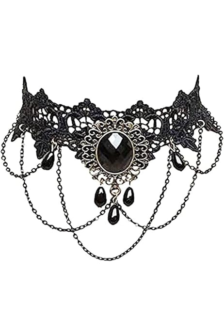 Set De 3 Colliers Ras Du Cou Dentelle Noire Herdear - Style Gothique Vintage, Ajustable