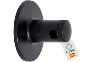 FLUVIA | Embellecedor Llave NEGRO | Pack 1 | Tapa Llave de Paso Agua | Ø69x59mm | Mando Oculto y Plafón | para Ducha Piscina, Llave Grifo Empotrado, Embellecedor Grifo Pared (oculto)
