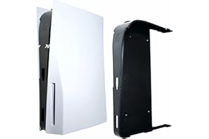 Q-View PS5 Wall Mount Bracket Clip - Support de montage mural pour PlayStation 5 Disc et PlayStation 5 Digital Compatible - Se fixe solidement sous le bureau (Noir)