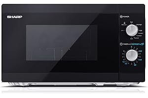 SHARP YC-MG01E-B, forno a microonde 20 litri, con funzione grill, 5 livelli di potenza, funzione defrost, piatto rotante 255 mm, colore nero