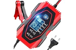 YDBAO Cargador de Batería Coche Mantenimiento Rápido Automático Inteligente 6A 12V/24V con Múltiples Protecciones para Coche Moto ATV RV Barco