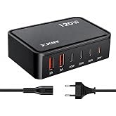 Coverzone 120W GaN Şarj İstasyonu 5 Portlu Hızlı Şarj Adapt&ouml;r&uuml; PD30W QC18W Smart Chip Teknolojili USB-A USB-C &Ccedil;oklu Şarj Ciha