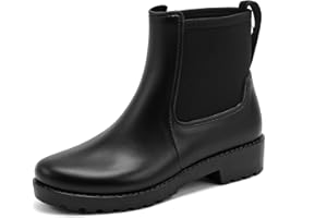 Jesindr Stivali Gomma Donna Da Pioggia, Stivali Pioggia Antinfortunistiche, Antiscivolo Impermeabile Nero Da Lavoro Stivaletti, Shorty Boots Scarpe Da Giardino