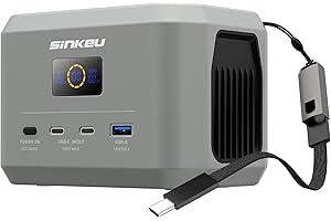 SinKeu Tragbare Powerstation, 96 Wh / 30,000 mAh LiFePO4-Akku mit 3 Anschlüssen, USB-C 100 W EIN-/Ausgang Schnellladeakku für Reisen, Notstromversorgung
