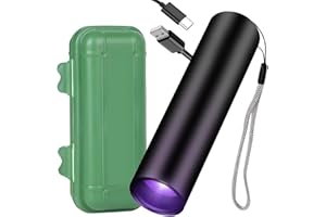 XUENIU 395nm UV Light ultraviolet Torch Mini Blacklight 3W USB- C LED Rechargeable Water Resistant Flashlight Urine Detector for Resin Curing Pet Urine Detection Scorpion Fishing Minerals Leaks Bed Bug with