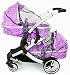 iSafe Tandem Pram me&you - Plum (Purple) + All Raincovers