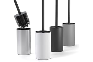 SAVEGA - Silikonowa szczotka do wc ze stali nierdzewnej – higieniczna, designerska z ochroną przed pryskaniem i nowoczesnym uchwytem