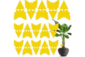 LOHEY Fruit Fly Trap, 15 Pack Fruit Fly Killer Yellow Sticky Bug Insect Killer Double-sided Insect Catcher Sticky Bug Sticky Fruit Fly Killer for Houseplant Fly Insect Control