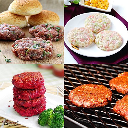 Antihaft Hamburgerpressen, FineGood Patty Maker Aluminium-Patty-Form für BBQs Picknick-Party Hausgemachte Hamburger-Speckwurst – Silber - 9