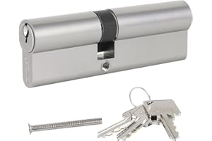 DIDA® 100mm(40/60) Euro Cylinder Lock,UPVC Door Lock Barrel with 3 Keys,High Security,Anti-Pick Anti-Bump Anti-Drill,Nickel Finish,Suitable for All Door Types,BS EN 1303:2007