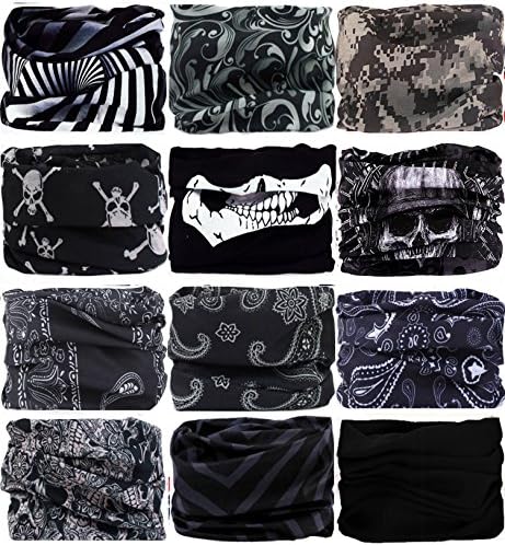 Headwear Bandana Headband - Wrap Scarf UV Versatile Facemask Lightweight Sports &amp; Casual for Outdoor Climbing Camping Hiking (12PCS-Set-5)