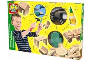 SES Creative 00943 Woodwork Set, Beginner's Crafting Kit for Kids