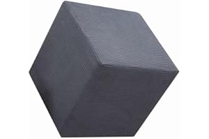 ACDLER Hockerbezug Rund/Quadratisch 40x40/45x45 Ottoman Cover Ottomane Schonbezug Hocker Hussen Für Fußhocker Stretch Ottomane Abdeckung Hocker Waschbar Protector Hockerabdeckung