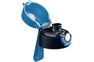 Coperchio di ricambio per bottiglia JARLSON in acciaio inox con coperchio CHUG (blu-nero)