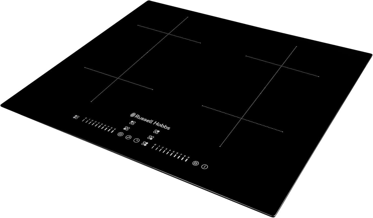 Russell Hobbs, Black, 60cm Induction Hob with Dual Flex Bridge, Multi-Slider Touch Control, 99 Minute Timer, 9-Stage Power Settings, Boost function, Pan Sensor