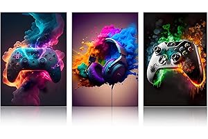 iuiiaii 3Pcs Gaming Canvas bedroom posters, Cool Video Gaming Wall Art, 20 * 25cm Unframed Cool Posters, for Teen Boys’ Bedrooms, Game Rooms & Dorms Decoration
