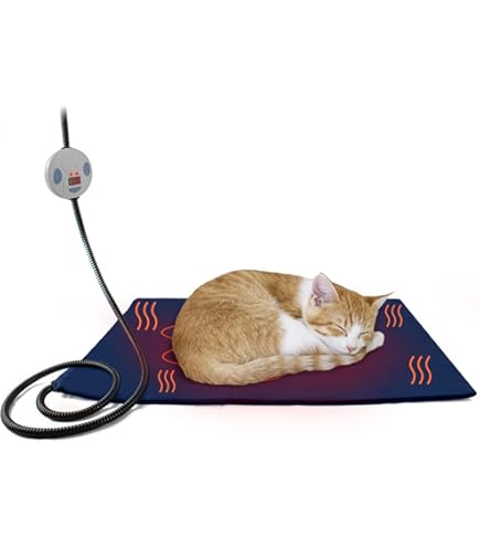 BECEMURU Huisdier verwarmingskussen voor kat en hond, 45 x 40 cm, 4 instelbare timers en 6 instelbare temperaturen, instelbaar elektrisch verwarmingskussen met anti-bite-slangwikkelkabel BECEMURU Huisdier verwarmingskussen voor kat en hond, 45 x 40 cm, 4 instelbare timers en 6 instelbare temperaturen, instelbaar elektrisch verwarmingskussen met anti-bite-slangwikkelkabel