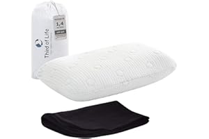 THIRD OF LIFE Reisekissen VOLAR | Orthopädisches Nackenkissen mit Memory-Foam | Kleines Kopfkissen für Reisen im Auto, Flugzeug, Zug, Hotel & Camping | Thermoregulierender Bezug | Kissen Outdoor & Reise 40x25x10 cm