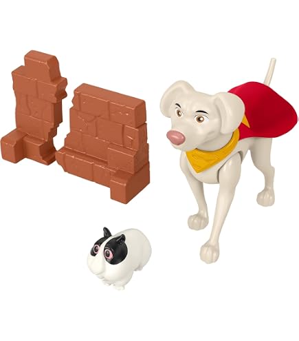 Fisher-Price DC League Of Super-Pets Ace Super Bau | Cane Di Batman Snodato 15 Cm Con Suoni | Giocattolo Interattivo Per Bambini 3+ Anni | HJF31