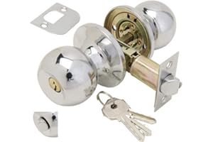 WOLFPACK LINEA PROFESIONAL - Pomo Puerta Con Llave Con Condena Cromado Para Entrada