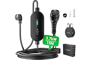 EVJUICION Ladekabel Elektroauto Typ 2 Schuko 16A, Typ 2 Ladekabel Schuko 3.68kw, Ladekabel E Auto, Ladekabel typ 2 Schuko, 1-phasig EV Charger (15M)