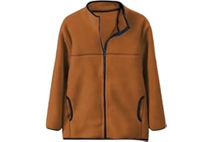 JFAN Giacca Invernale Bambini con Doppio in Pile Polare Giacca Ragazzi Felpa con Zip Caldo e ispessito Giubbotto Bambino Invernale 8-12