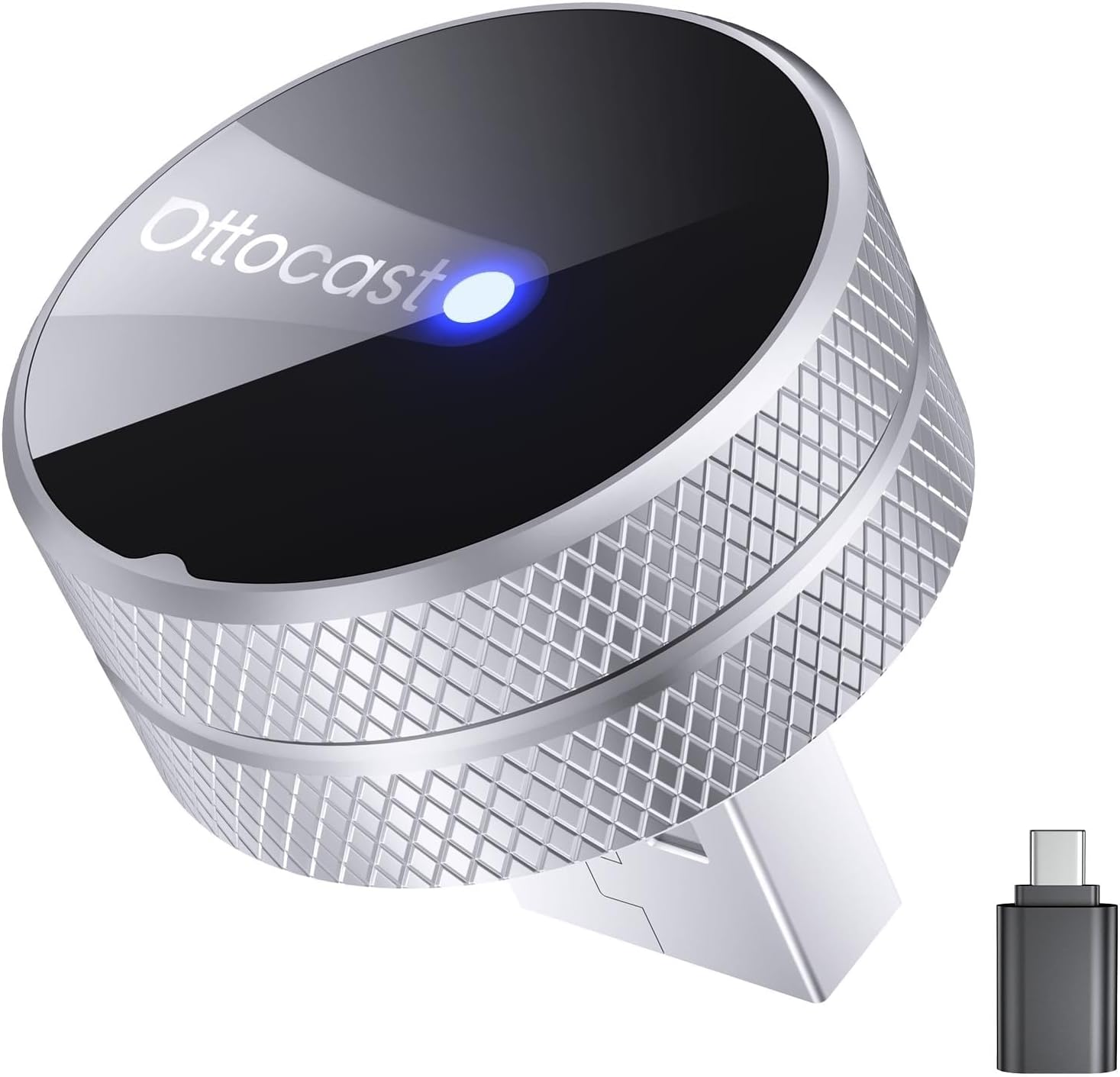 OTTOCAST Mini Tube 2026 Adaptador CarPlay Android Auto Inalámbrico para iOS 10+/Android 11+, Compatible con 99% Vehículos Desde 2016, Conexión Rápida 5-8s, USB-A/C, OTA (Excepto BMW/Tesla)