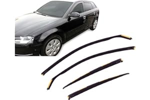 J&J AUTOMOTIVE | Deflettori D'Aria Antiturbo Per A3 8P Sportback 5-Porte 2003-2012, Set di 4 Pz, Nero, Antivento, Antipioggia, Fume' Oscurati