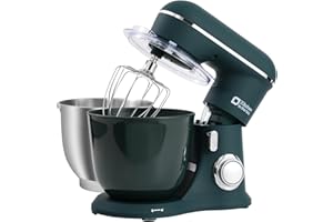 Kitchen in the box Impastatrice Planetaria，2 Ciotole 4,5 L+5 L Impastatrice Professionale, 10 Velocità con Uncino Impastatore, Mescolatore, Frusta Sbattitric, 1300W (Verde Scuro)