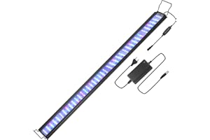 Izrielar 45W Éclairage d'Aquarium LED RGB 107-130 CM, Lampe Dimmable Plein Spectre Avec Minuterie Pour Algues Et Poissons