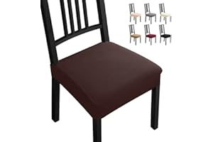 BALLADHOME Pokrowce Na Krzesła Do Jadalni 4 Sztuki Stretch Pokrowce Na Wysokie Krzesła Rozciągliwe Pokrowców Na Krzesła Na Siedzenia Zmywalne Zdejmowane Do Restauracja Kuchnia Bankiet (Brązowy, 4 Sztuki)-B
