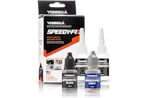 Visbella 7 Seconds Speedy Fix Glue with Filler, Filling & Reinforcing, Instant Adhesive & Welding Powders, Strong Bond, Repair for Ceramic, Glass, Metal & Hard Plastic Products (Black&Grey 4Pc)