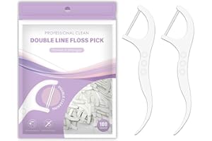 zoerbufan Hilo Dental con Mango [100 Piezas], Palillos de Hilo Dental, Arco de Alambre de Dientes Para El Hogar Y Las Emergencias, Mantiene Tu Boca Fresca Y Limpia