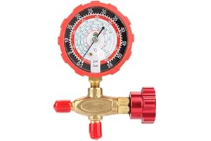 VIKYE Manómetro de presión múltiple, manómetro de presión de aire Manómetro y válvula 800psi 55kgf / cm² Apto para refrigerantes R404a R22 R410 R134A