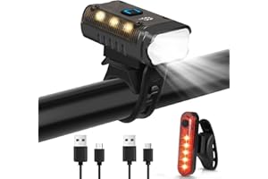 Ainiv Luci per Bici LED, Faro Anteriore e Luce Posteriore Impermeabili della Bicicletta