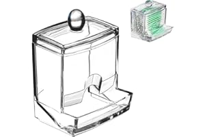 Dzmuero Cotton Bud Holder, Clear Acrylic Cotton Pad Holder Cotton Wool Holder, Cotton Bud Dispenser For Cotton Balls, Swabs