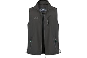 Yukirtiq Uomo Viaggio Tasche Gilet Sportivo Pesca Gilet Multitasche Esterno Fotografia Ad Asciugatura Rapida Gilet Senza Maniche con Collo in piedi