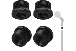 YAKLEE Adaptateur de Support de Microphone 2 Pcs 1/4 Femelle à 5/8 Mâle Adaptateur de Filetage de Vis et 2 Pcs 5/8 Mâle à 3/8 Femelle Adaptateur de Micro Adaptateur de Vis de Trépied pour Moniteur de Caméra