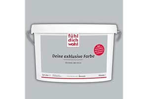 derendo Fühl Dich Wohl Deine Farbe grau, matte Wandfarbe grau, hohe Deckkraft, verschiedene Grautöne zur Auswahl (2,5L, Elefantengrau 9-38)